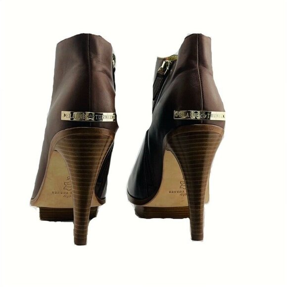 Elaine Turner Womens Brown Leather Ankle Boots Size 8.5 - Picture 5 of 13
